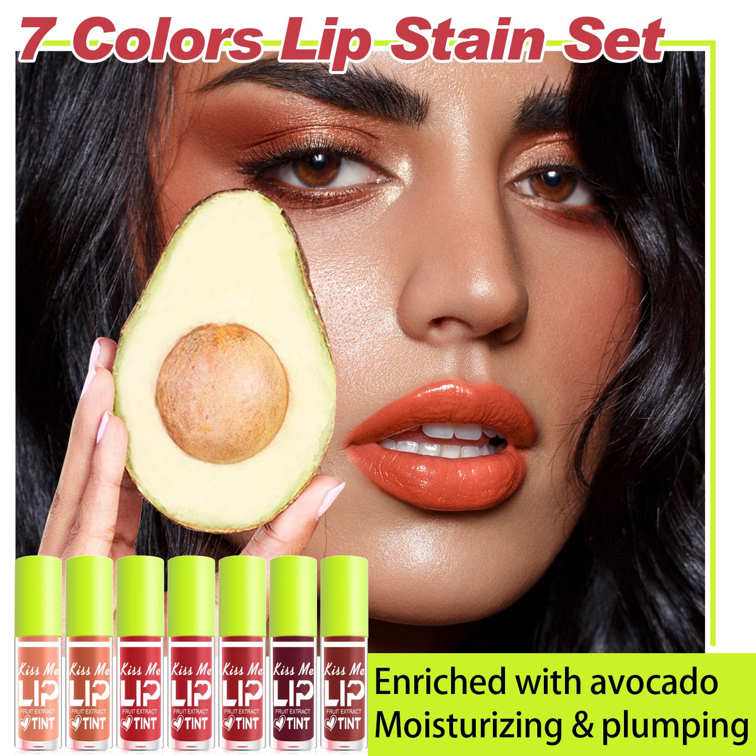Amazon.com : 7 Colors Lip Tint Stain Set, Watery Lip Stain Mini